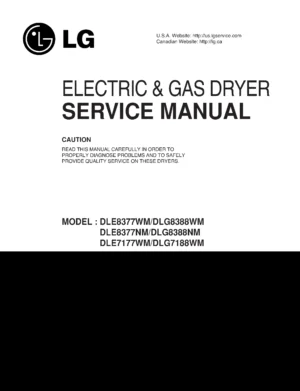 Lg dle8377wm dle8377nm service manual cover for dryer