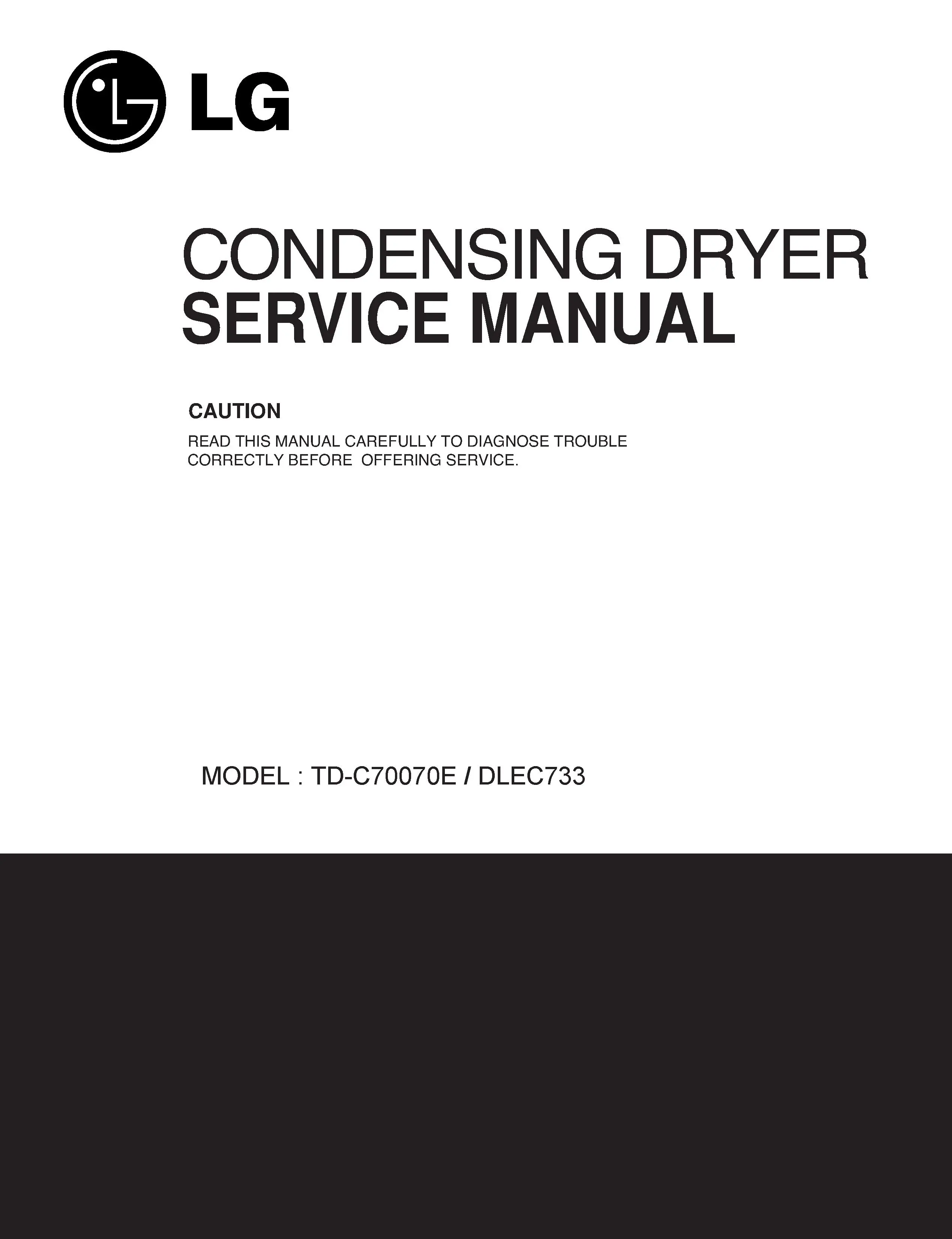 Lg dlec733 td c70070e service manual cover freestanding range