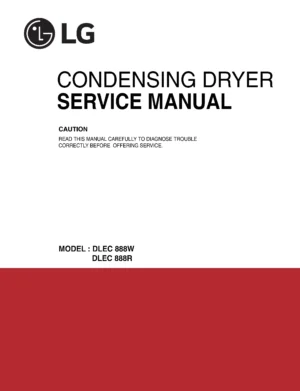 Lg dlec888 dlec888w service manual cover for dryer