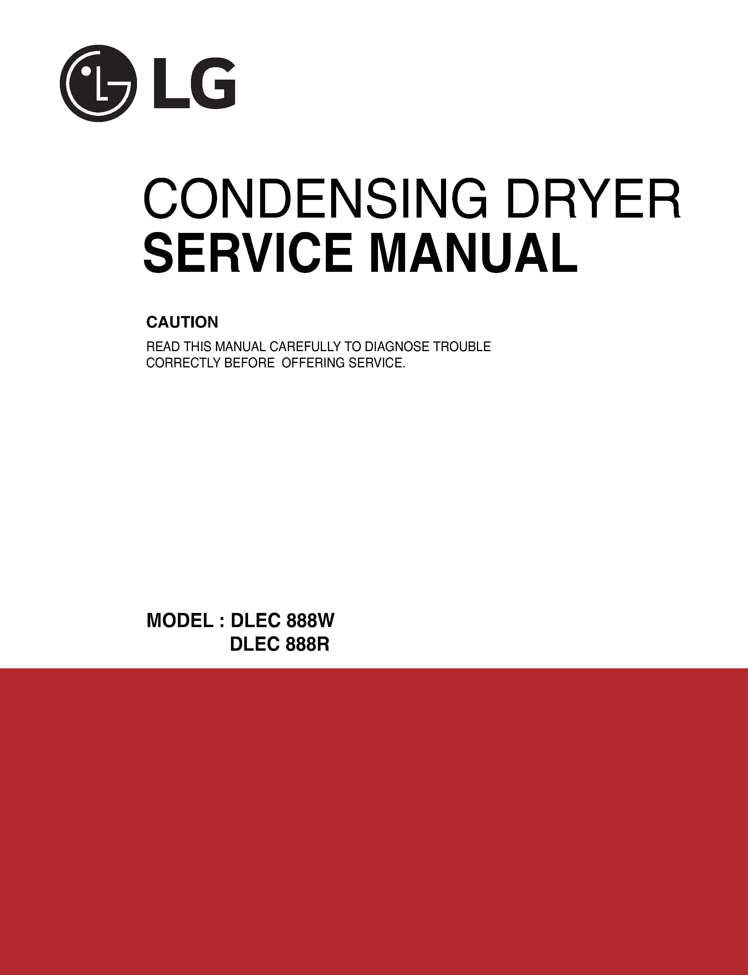 Lg dlec888 dlec888w service manual cover freestanding range