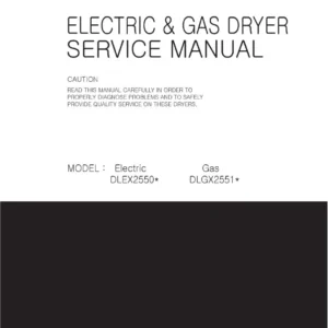 Lg dlex2650r dlex2650w service manual cover for dryer