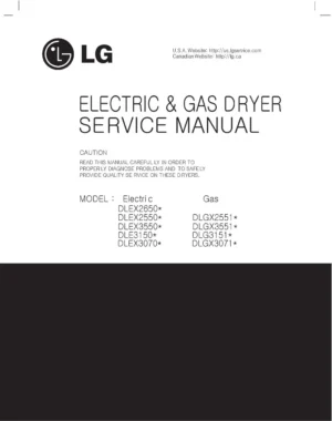Lg dlex2650v service manual cover for dryer