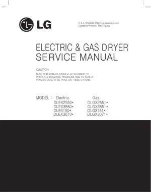 Lg dlex2655v service manual cover for dryer