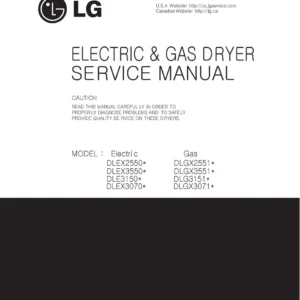 Lg dlex3070r dlex3070w service manual cover for dryer