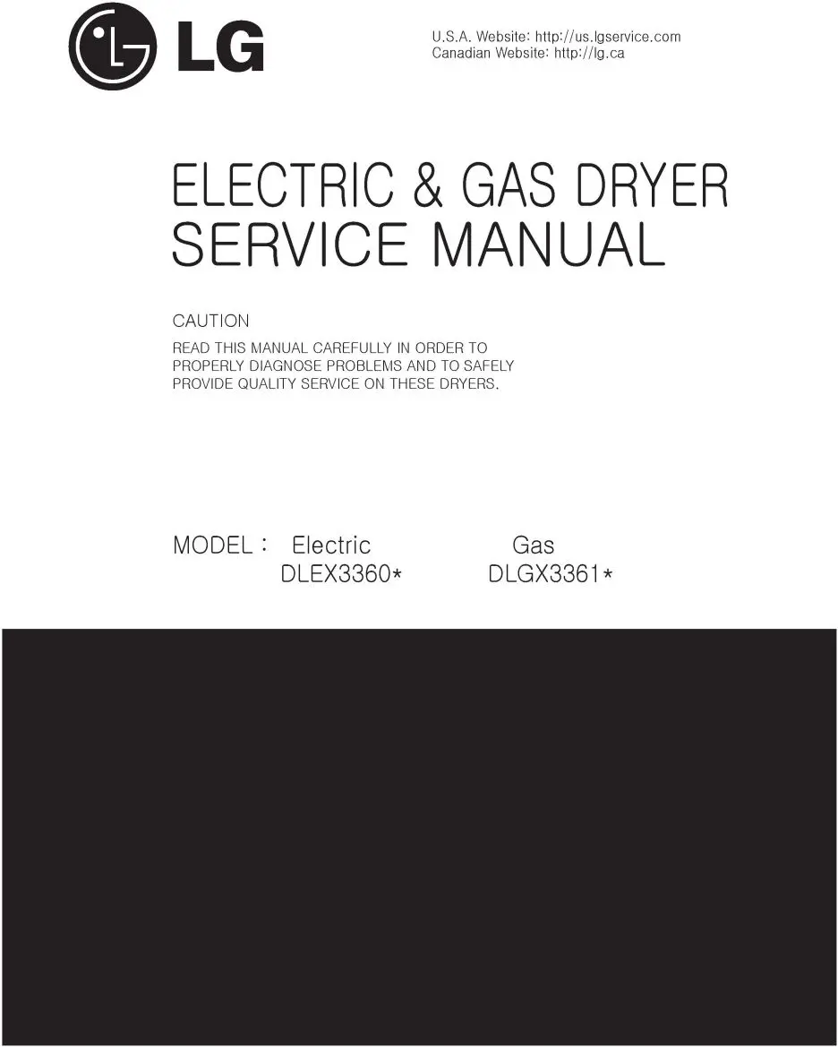 Lg dlex3360v dlex3360w service manual cover freestanding range