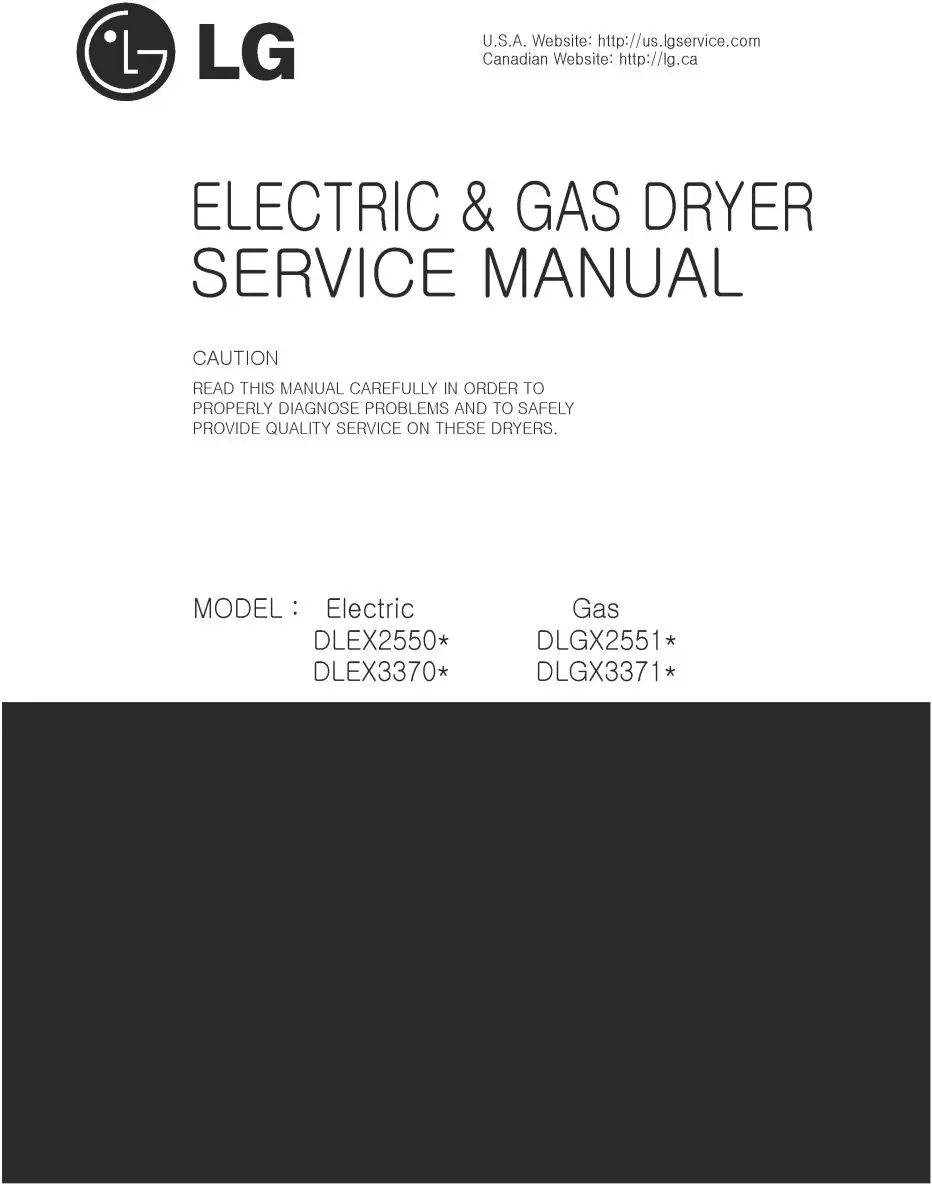 Lg dlex3370v dlex3370w service manual cover freestanding range