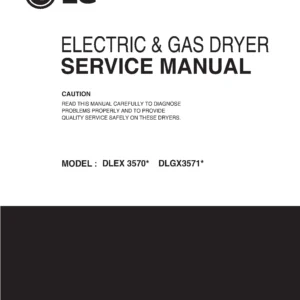 Lg dlex3570v dlex3570w dlgx3571v dlgx3571w service manual cover freestanding range