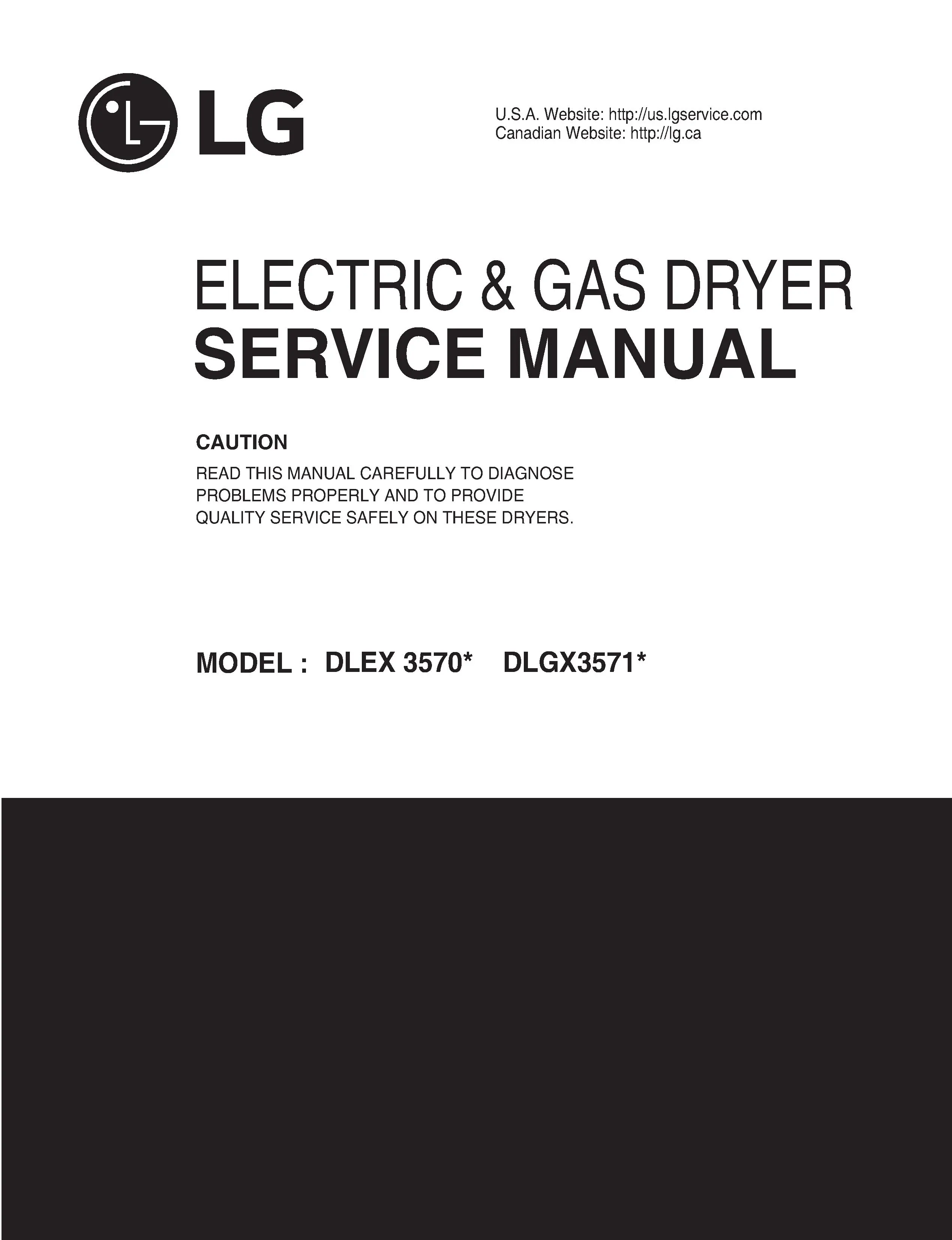 Lg dlex3570v dlex3570w dlgx3571v dlgx3571w service manual cover freestanding range