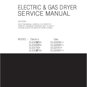 Lg dlex3570v dlex3570w service manual cover freestanding range