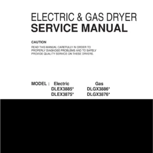 Lg dlex3875v dlex3875w service manual cover freestanding range