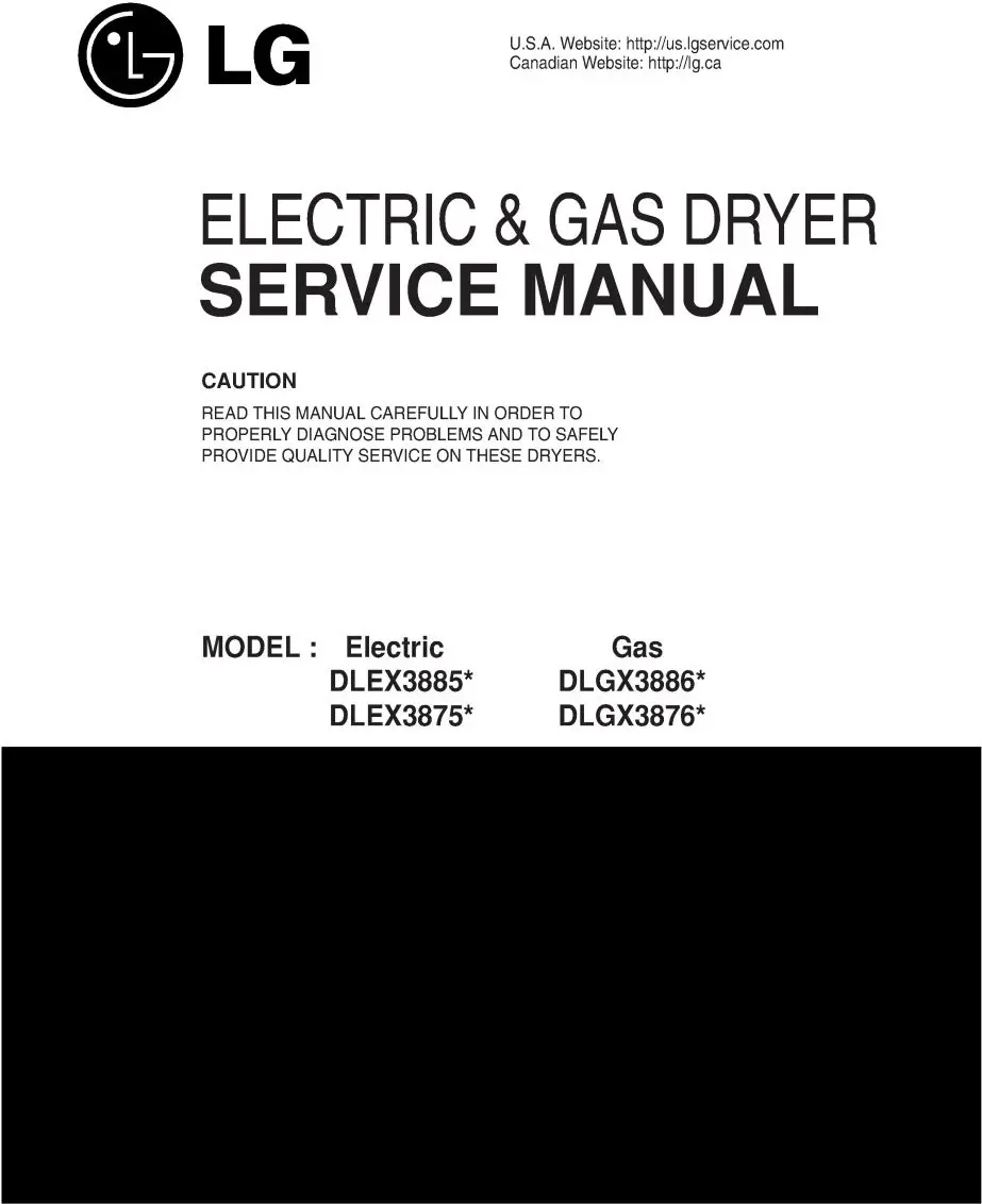 Lg dlex3875v dlex3875w service manual cover freestanding range