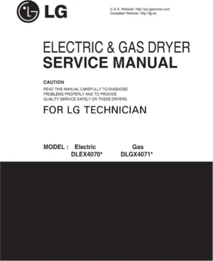 Lg dlex4070v service manual cover for dryer