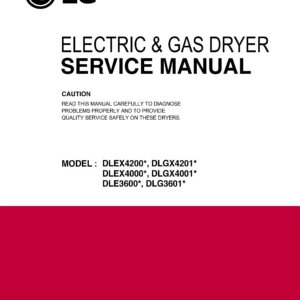 Lg dlex4200 dlgx4201 service manual cover freestanding range