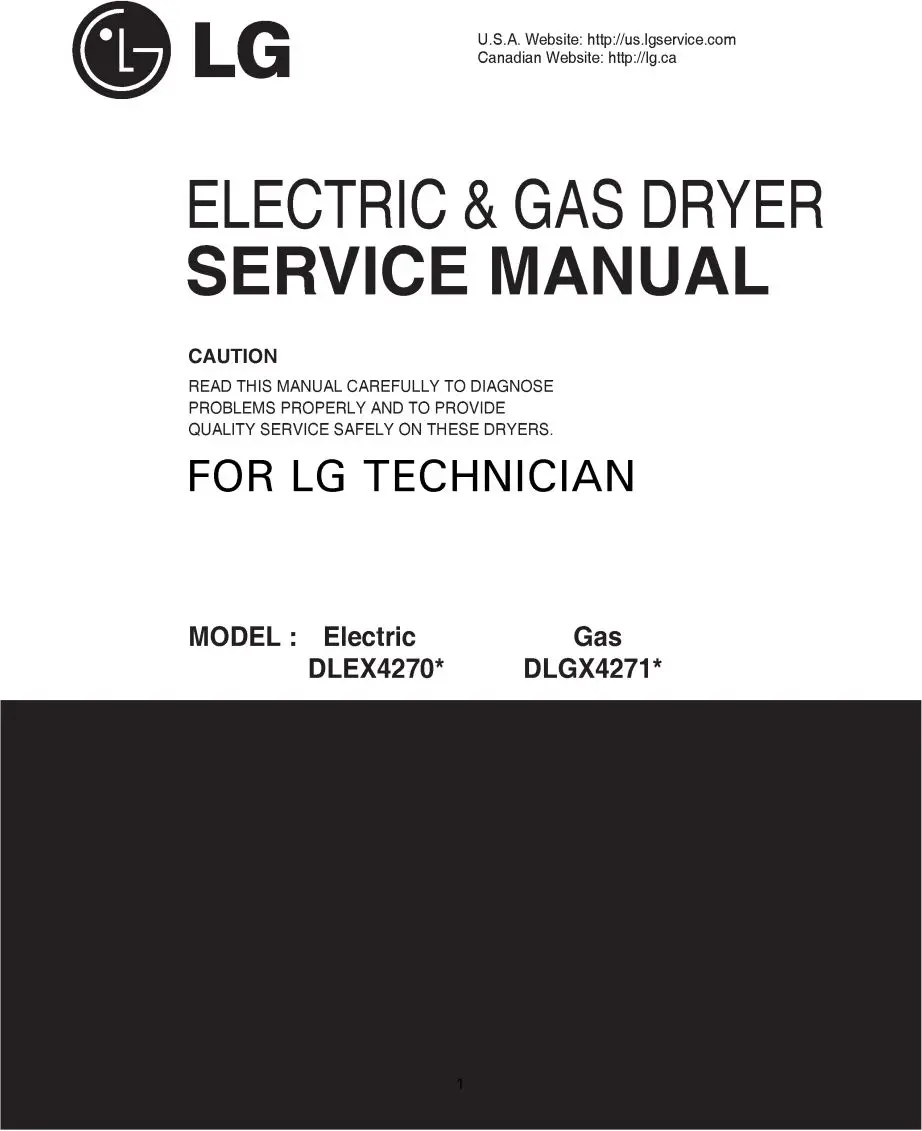 Lg dlex4270v dlex4270w dlgx4271v dlgx4271w service manual cover freestanding range