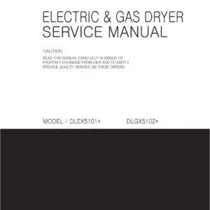 Lg dlex5101v dlex5101w service manual cover freestanding range