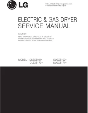 Lg dlex5170v service manual cover for dryer