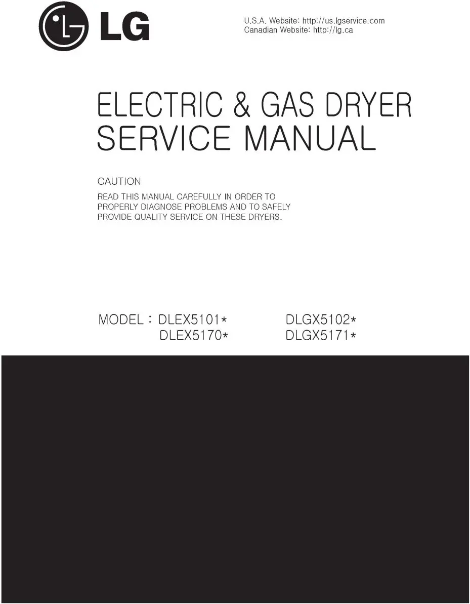 Lg dlex5170v service manual cover freestanding range