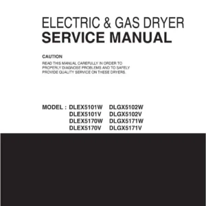 Lg dlex5170w dlex5170v service manual cover freestanding range