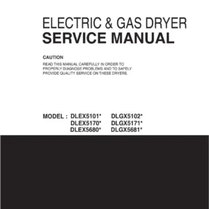 Lg dlex5680v dlex5680w service manual cover freestanding range