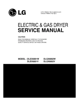 Lg dlex6001v service manual cover for dryer