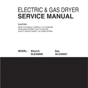 Lg dlex8000v dlex8000w service manual cover freestanding range