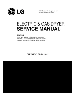 Lg dley1201v dlgy1202v dlgy1202w service manual cover for dryer