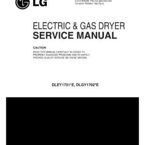 Lg dley1701we dley1701ve dlgy1702we dlgy1702ve service manual cover freestanding range