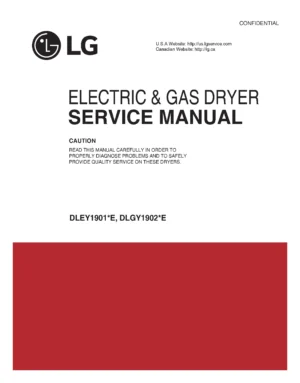 Lg dley1901ke dley1901we dlgy1902ke dlgy1902we service manual cover for dryer