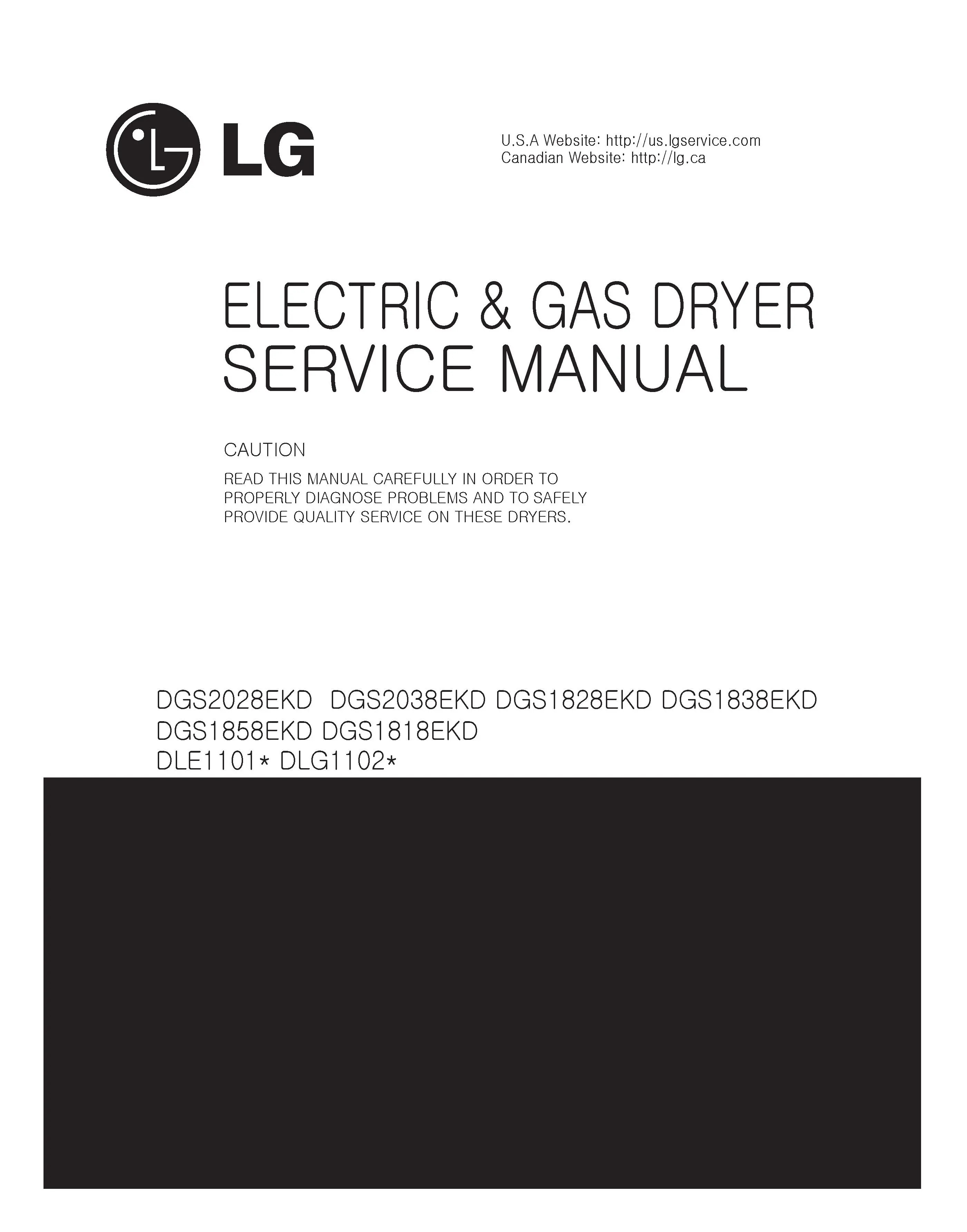 Lg dlg1102w service manual cover freestanding range