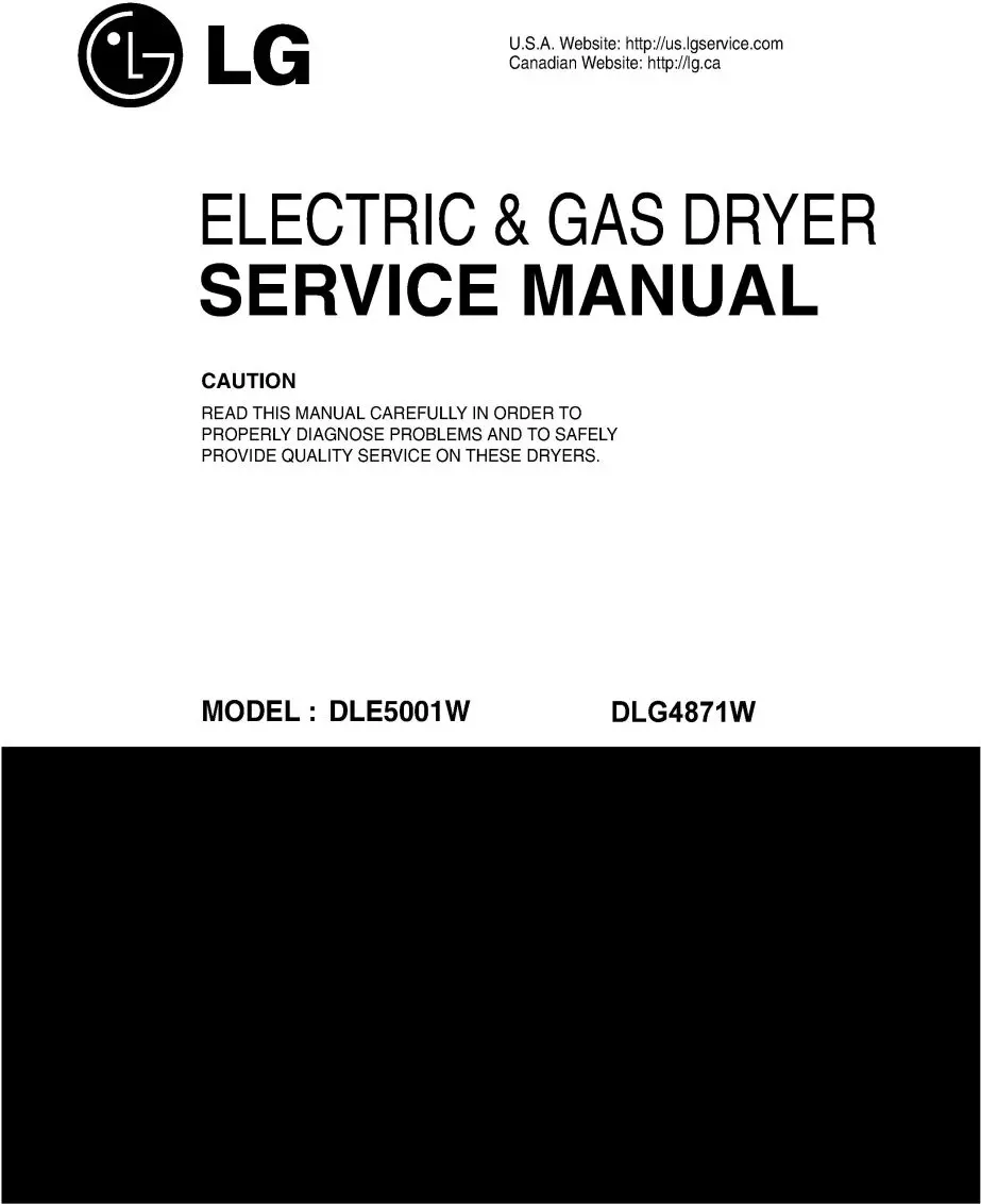 Lg dlg4871w service manual cover freestanding range