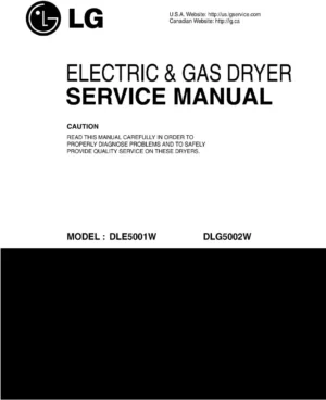 Lg dlg5002w service manual cover for dryer