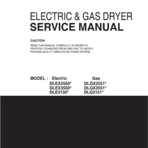 Lg dlgx2551r dlgx2551w service manual cover freestanding range