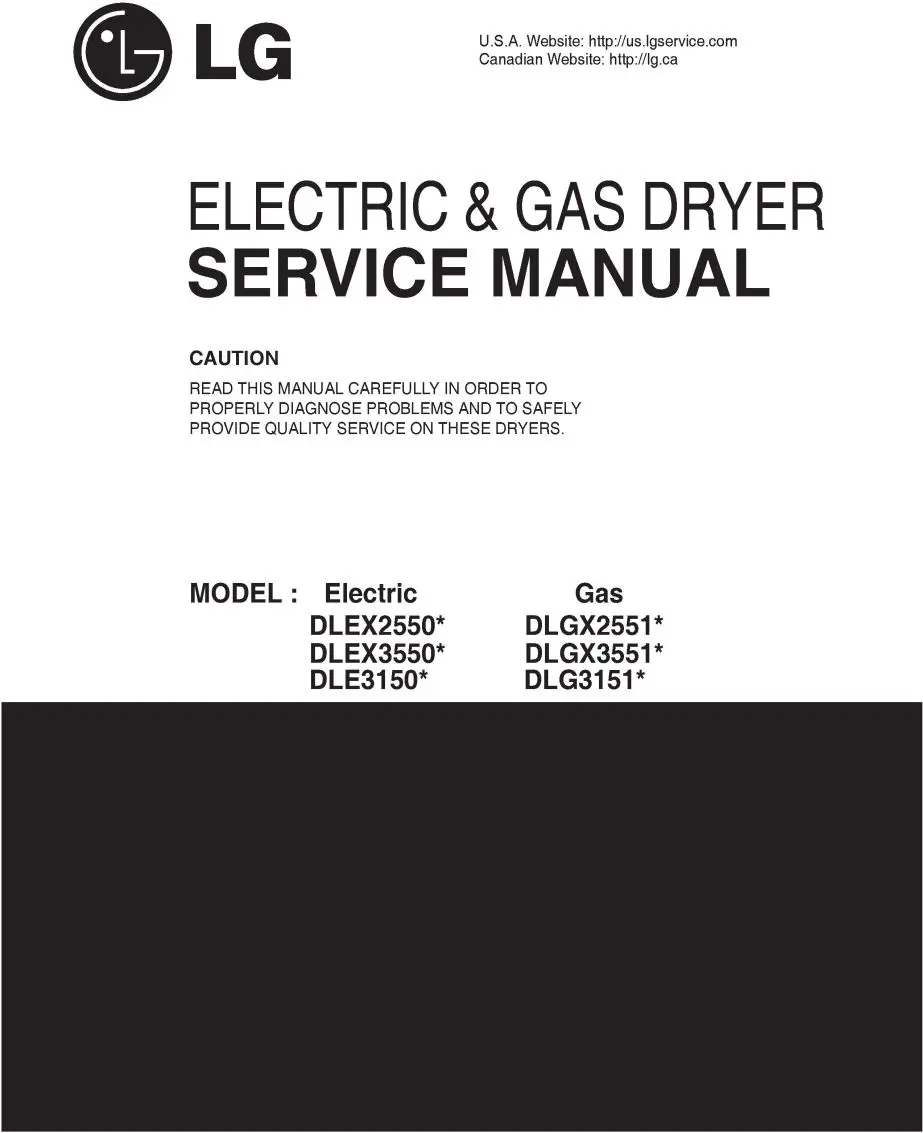 Lg dlgx2551r dlgx2551w service manual cover freestanding range