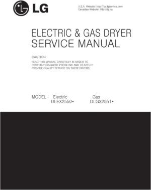 Lg dlgx2651r dlgx2651w service manual cover for dryer