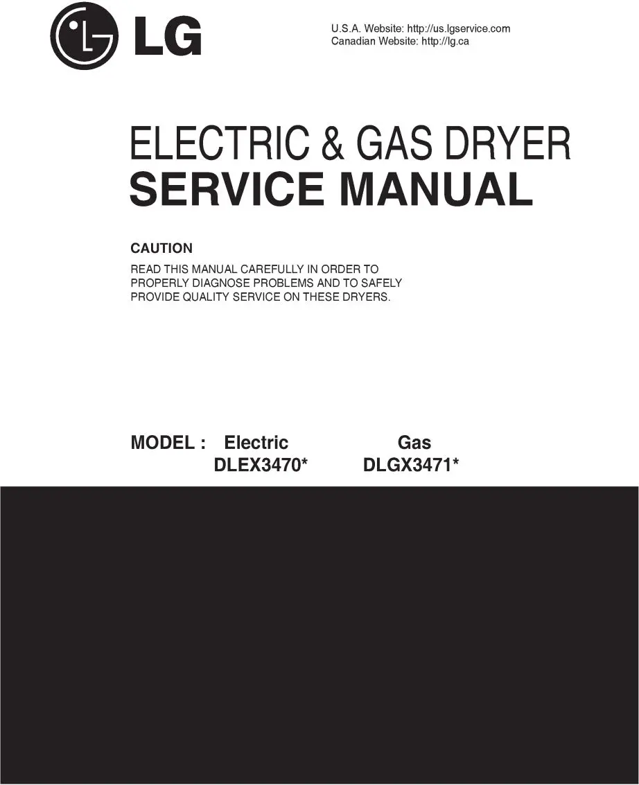 Lg dlgx3571v dlgx3571w service manual cover for dryer