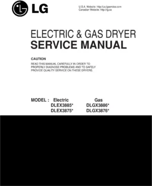 Lg dlgx3876v service manual cover for dryer
