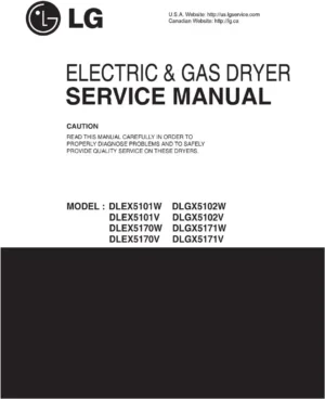 Lg dlgx5171v dlgx5171w service manual cover for dryer