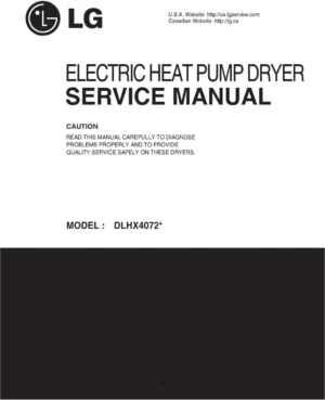 Lg dlhx4072w dlhx4072v service manual cover for dryer
