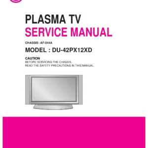 Lg du 42px12xd service manual cover with photo's of Beko dryers, model code and contents