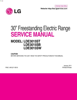 Lg lde3015st service manual cover freestanding range