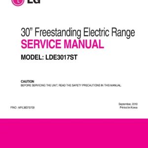 Lg lde3017st service manual cover freestanding range