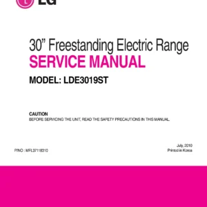 Lg lde3019st service manual cover freestanding range