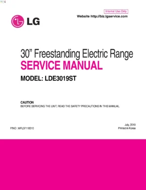 Lg lde3019st service manual cover freestanding range