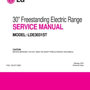 Lg lde3031st service manual cover freestanding range