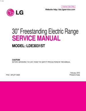 Lg lde3031st service manual cover freestanding range