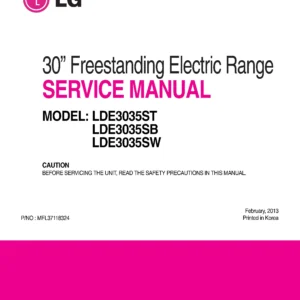Lg lde3035st lde3035sb lde3035sw service manual cover freestanding range