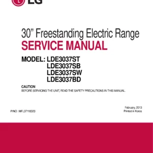 Lg lde3037st lde3037sb lde3037sw lde3037bd service manual cover freestanding range