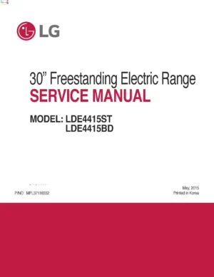 Lg lde4415bd lde4415st service manual cover freestanding range