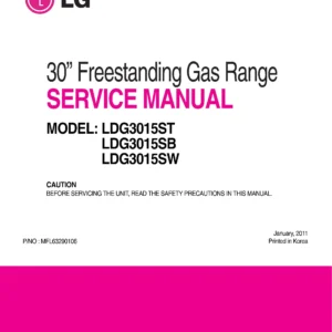 Lg ldg3015sw service manual cover freestanding range