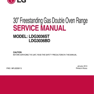 Lg ldg3036st ldg3036bd service manual cover freestanding range